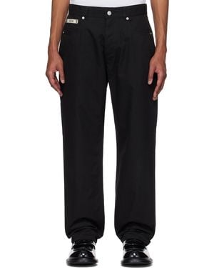 Moschino Pantalon Noir En Popeline De Coton Et Nylon