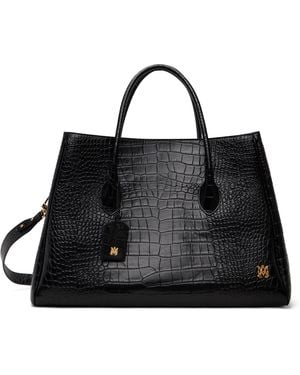 Amiri Embossed Croc Honey 50 Tote - Black