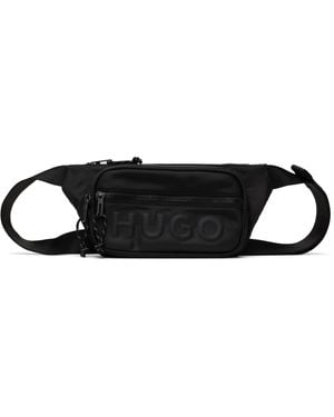 HUGO Embossed-Logo Belt Bag - Black
