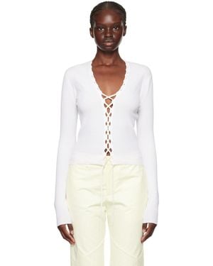 Dion Lee Off-white Bichrome Cardigan - Black
