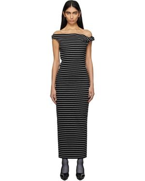 MSGM Striped Midi Dress - Black
