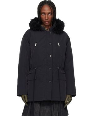 C+plus Series Faux-Fur Hood Parka - Black