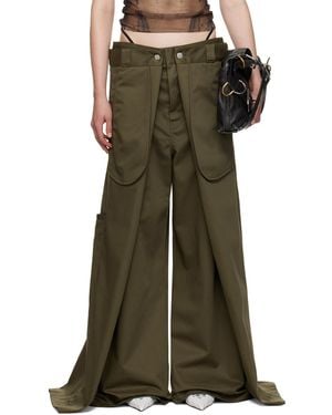 Jean Paul Gaultier Shayne Oliverエディション カーキ The Wrap トラウザーズ - グリーン