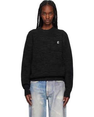 Etudes Studio Pull Noir À Col Ras Du Cou