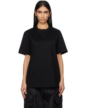 WOOYOUNGMI ブラック Metallic Graphic Tシャツ