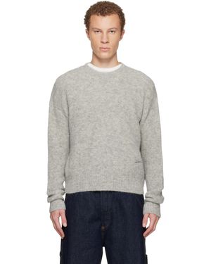 Ami Paris Alpaca Ami Crewneck Sweater - Gray