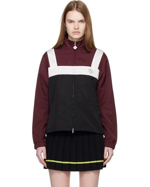 CASABLANCA Burgundy Monogram Windbreaker Jacket - Black