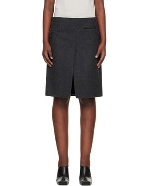 Commission Low Waist Suit Midi Skirt - Black