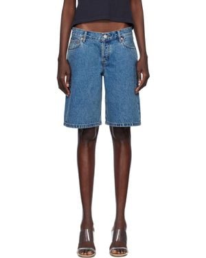 Still Here Stoop Denim Shorts - Blue