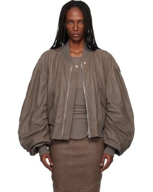 Rick Owens Temple Secchia Flight Leather Jacket - Brown