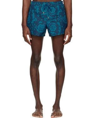 Versace ネイビー Baroque スイムショーツ - ブルー
