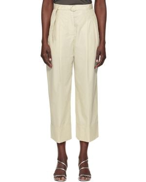 3.1 Phillip Lim Off- Double Pleat Wide Cropped Trousers - Natural