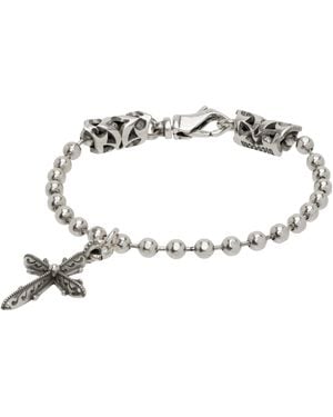 Emanuele Bicocchi Bracelet À Breloque De Croix Exclusif À Ssense - Noir