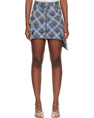 Vivienne Westwood Tartan Sailor Denim Miniskirt - Blue