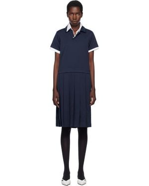 Comme des Garçons ネイビー ポリエステル ジャージ ミディアムワンピース - ブラック