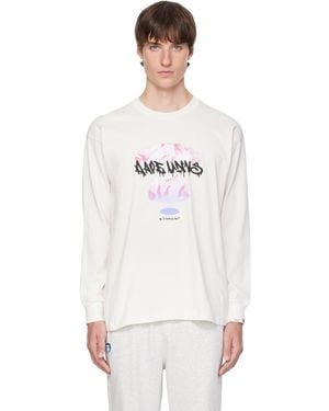Aape By A Bathing Ape Aape Main Skate Long Sleeve T-Shirt - White
