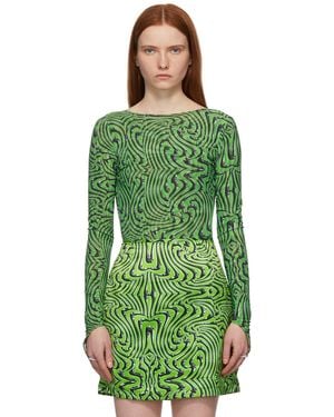 Maisie Wilen Ssense Exclusive Printed Bodysuit - Green