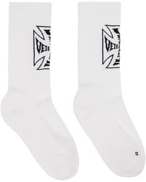 Vetements Biker Cross Logo Socks - White