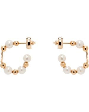 Givenchy Boucles D'Oreilles Doré Rose Et Blanc À Logo 4G - Noir