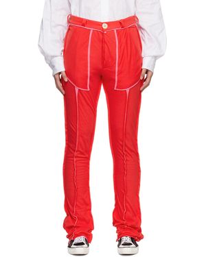 Edward Cuming Raw Edge Lounge Trousers - Red