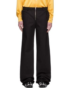 Andrej Gronau Front Zip Flap Pocket Denim Trousers - Black