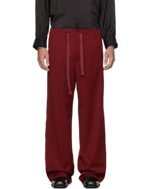 Sanderlak Pantalon Façon Costume Rouge À Cordon Coulissant
