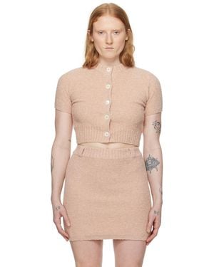 Ambush Pink Cropped Cardigan - Natural