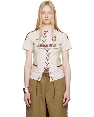 Martine Rose Lace Up Football T-Shirt - Natural