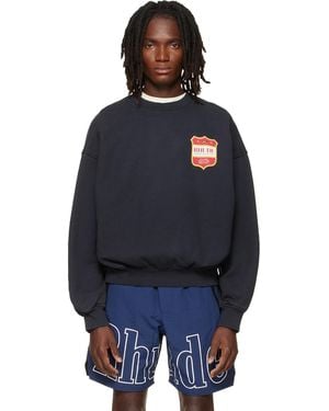 Rhude Filtaro Crest Crewneck Sweatshirt - Blue