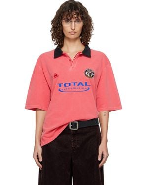 Martine Rose Oversized S/S 'Total' Sports Polo - Red