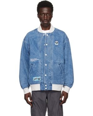 Aape By A Bathing Ape Lightweight Denim Bomber Jacket - Blue