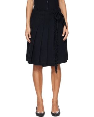 OPEN YY Fringed Wrap Mini Skirt - Black