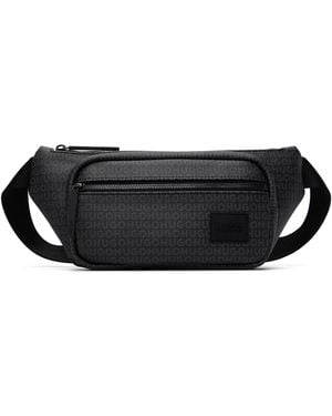 HUGO Grained Faux-Leather Belt Bag - Black