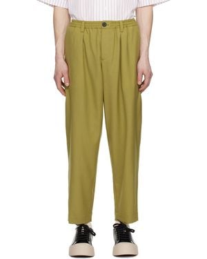 Marni Khaki Drawstring Trousers - Green