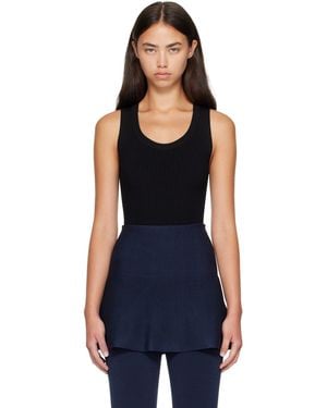 Alaïa Sleeveless Ribbed Knit Bodysuit - Blue