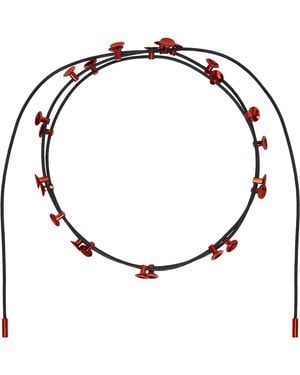 Hugo Kreit Collier De Style Lacet Noir Et Rouge À Clous Exclusif À Ssense - Métallisé