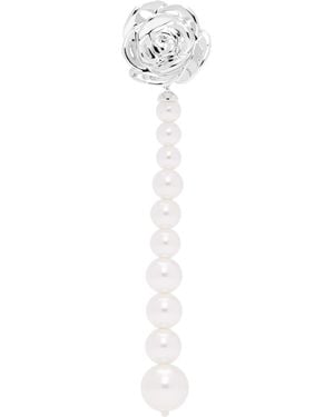 ShuShu/Tong Yvmin Edition Faux-Pearl Chain Rose Single Earring - Black