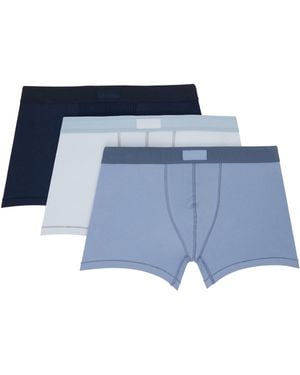 Skims Three-Pack Cotton 3 Boxer Briefs - Blue