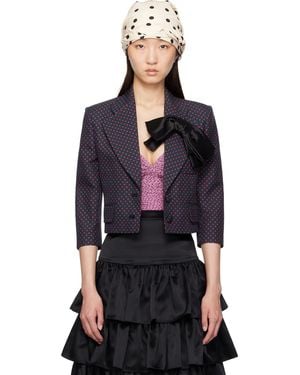 Valentino Plusdepois Print Bow Jacket - Black