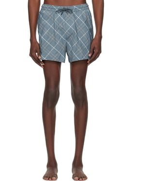 Burberry Check Swim Shorts - Blue