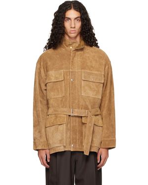 Arma Tan Doran Suede Jacket - Brown
