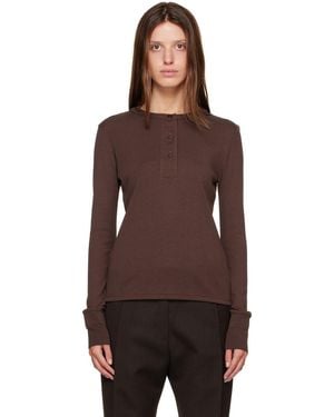 Studio Nicholson Roane Jersey Henley - Brown