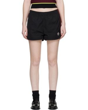 CASABLANCA ブラック ナイロン モノグラム ショートパンツ