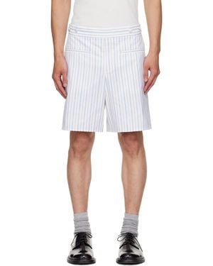McQueen Skull Stripe Shorts - White