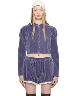 Colleen Allen Velvet Bodice Jacket - Blue