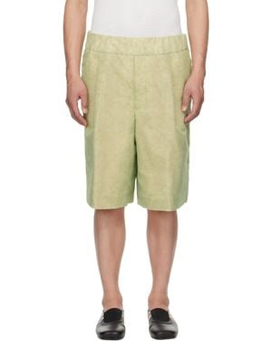 Dries Van Noten グリーン レイヤード ショートパンツ - ナチュラル