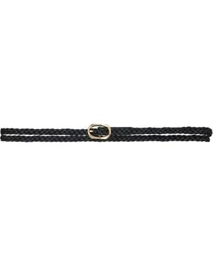 Anine Bing Small Double Signature Link Braided Belt - Black