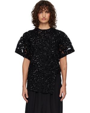 Junya Watanabe ブラック Floral Sequins Pointed トップス