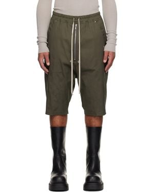 Rick Owens Khaki Concordians Bela Pods Shorts - Green