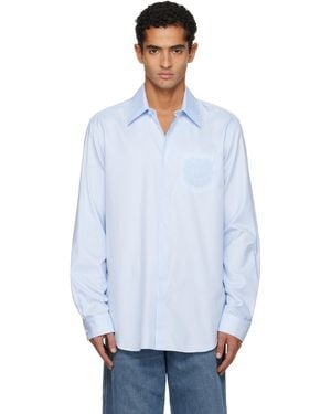 Balmain Écusson Embroidered Cotton Shirt - White